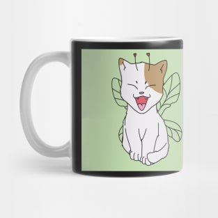 cat fairy cute kawaii cottagecore butterfly green Mug